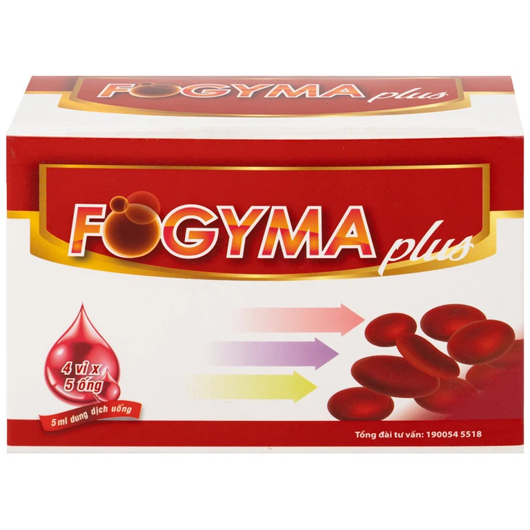 Dung dịch uống Fogyma Plus VNP bổ sung sắt cho cơ thể, hỗ trợ giảm thiếu máu do thiếu sắt (4 vỉ x 5 ống)