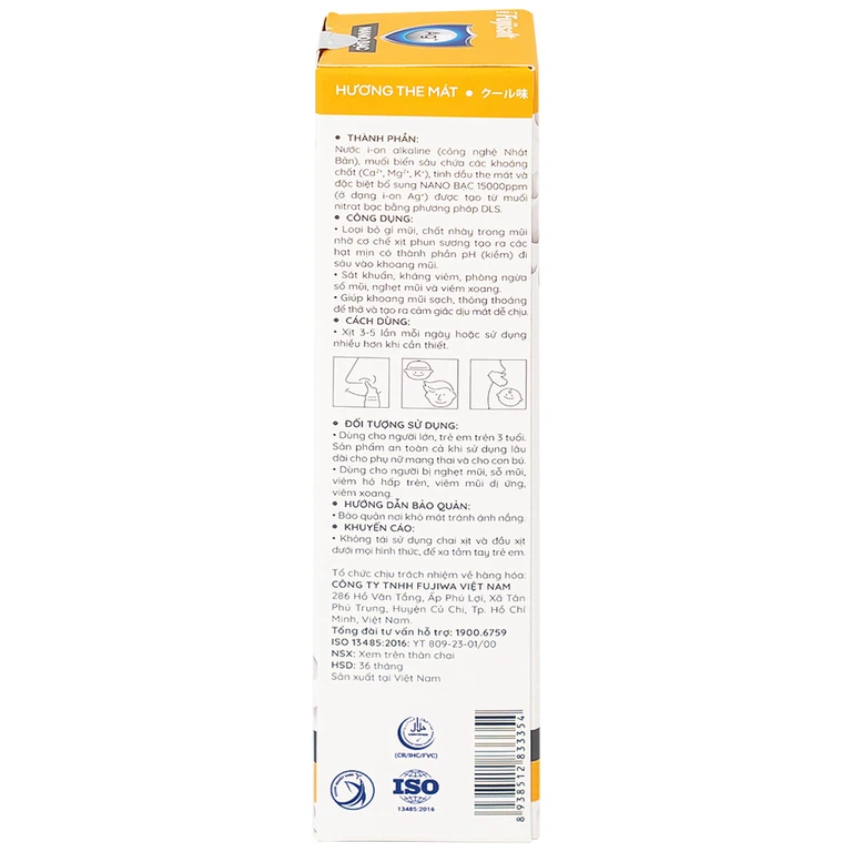 Dung dịch vệ sinh mũi Fujisat i-on 70ml giảm đau, nhức, sưng đỏ 