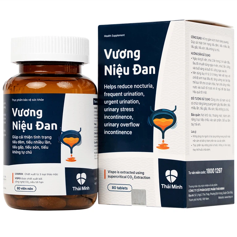 Viên nén Vương Niệu Đan Thái Minh hỗ trợ giảm tình trạng tiểu đêm, tiểu nhiều lần, tiểu gấp (80 viên)