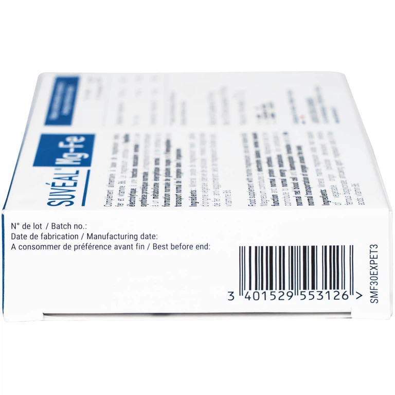 Viên uống Suvéal Magne-Fer Densmore bổ sung magie, vitamin B6 và sắt cho cơ thể (2 vỉ x 15 viên)