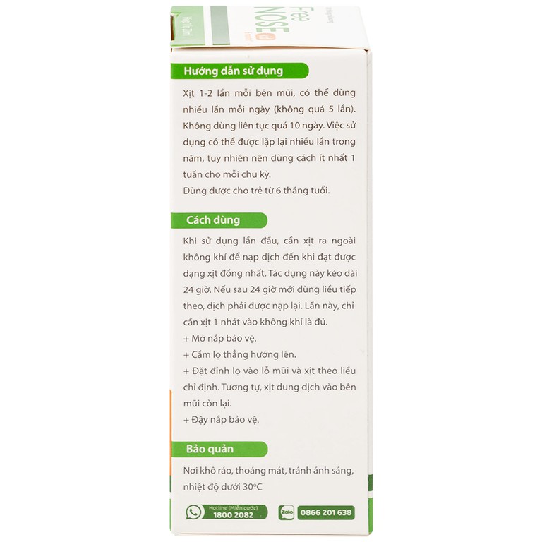 Dung dịch vệ sinh mũi, xoang Free Nose Kid 6 Month+ Novocare 20ml loãng chất nhày, giảm nghẹt mũi