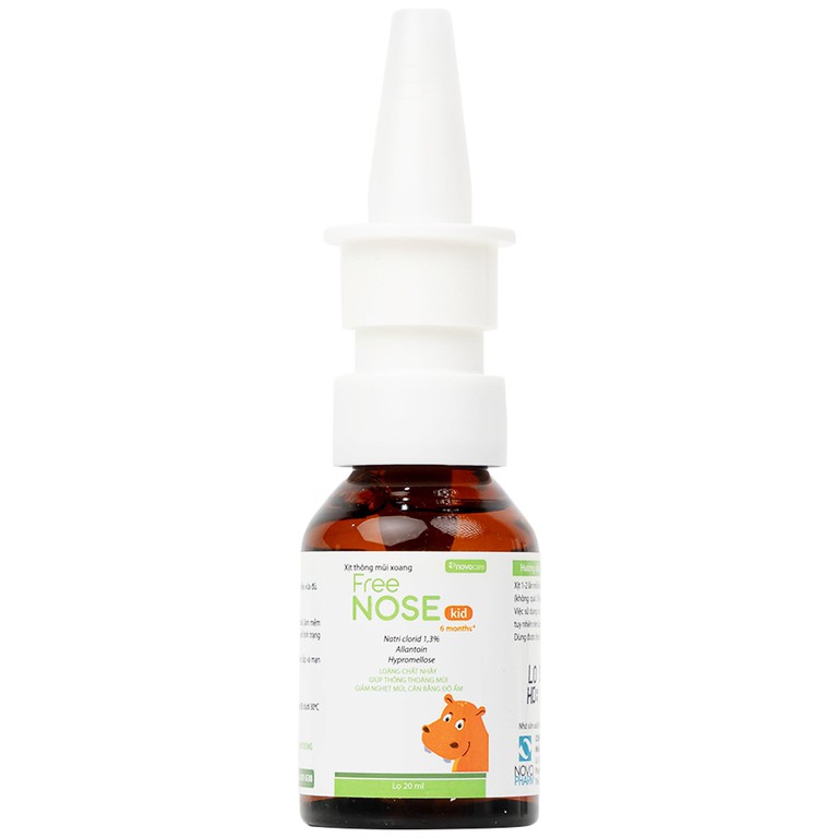 Dung dịch vệ sinh mũi, xoang Free Nose Kid 6 Month+ Novocare 20ml loãng chất nhày, giảm nghẹt mũi