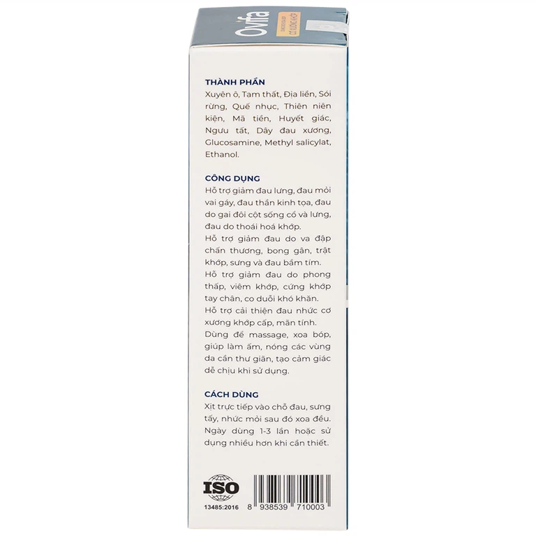 DUNG DỊCH XOA BÓP CƠ XƯƠNG KHỚP OVIFA 60ML