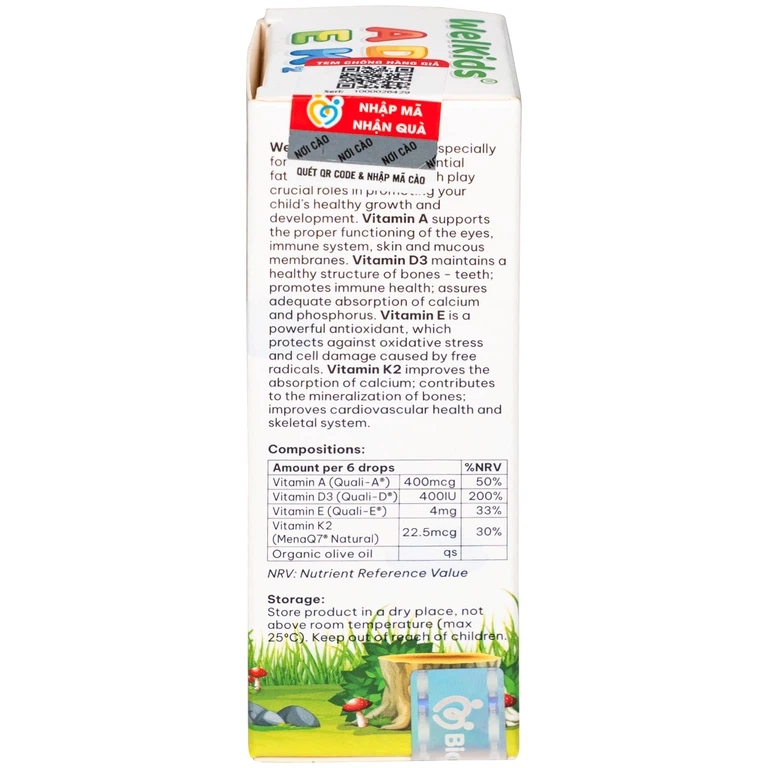 Thực phẩm bảo vệ sức khoẻ Welkids Adek (10ml)