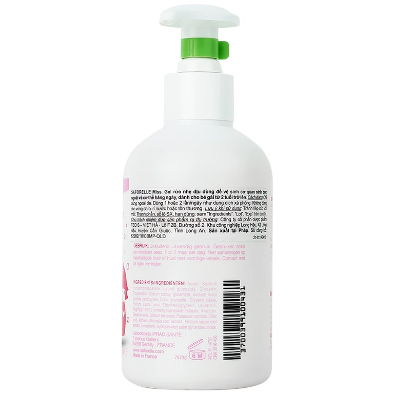 Dung dịch vệ sinh Saforelle Miss 250ml dành cho bé gái