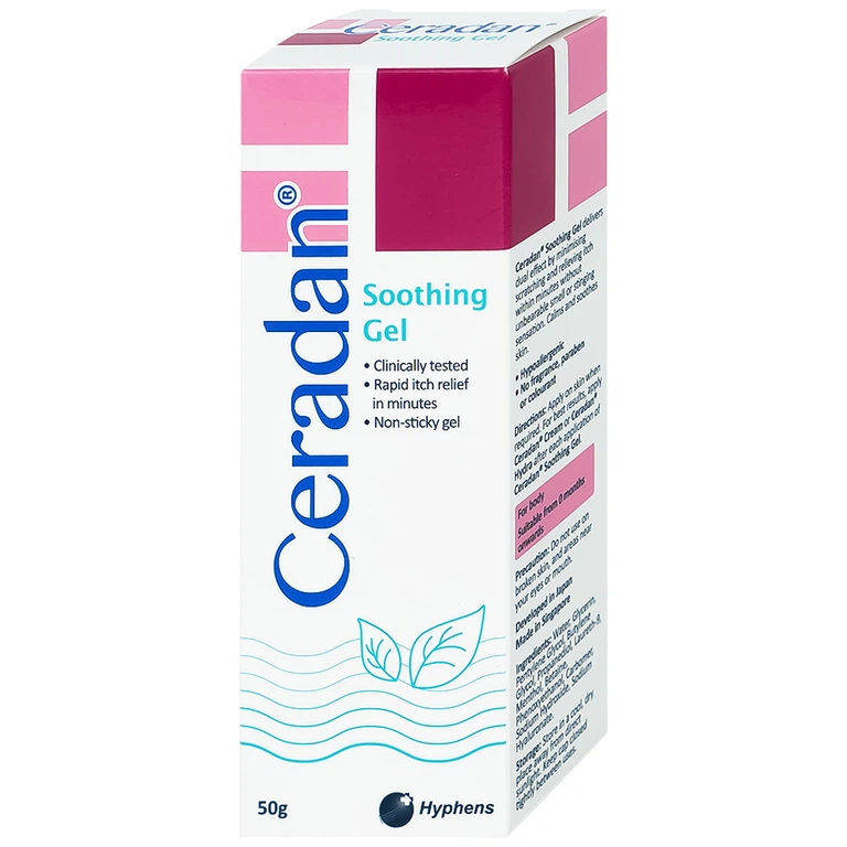 Gel Ceradan Soothing 50g làm dịu da, dành cho da ngứa, mẩn đỏ