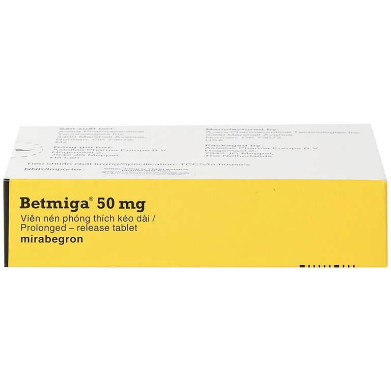 Thuốc Betmiga 50mg Astellas điều trị triệu chứng tiểu gấp (3 vỉ x 10 viên)