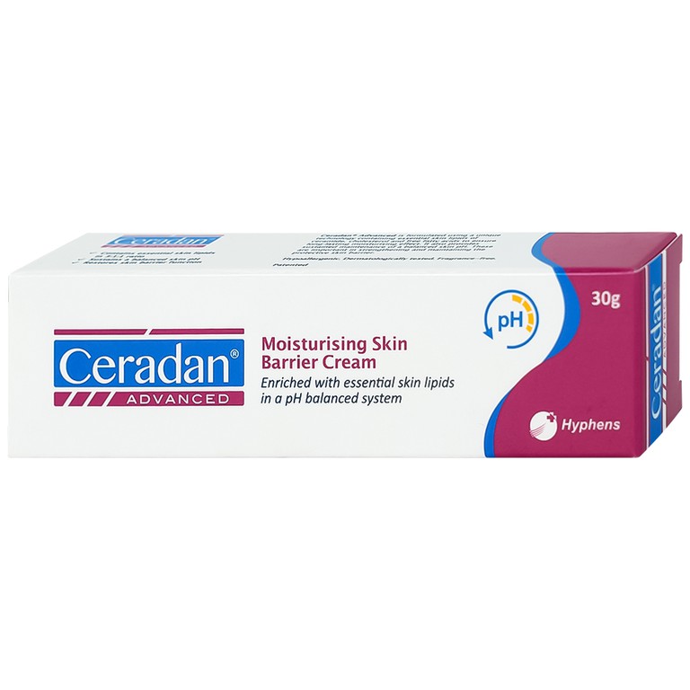 Kem bôi da Ceradan Advanced Moisturising Skin Barrier Cream 30g dưỡng ẩm và giúp phục hồi da khô