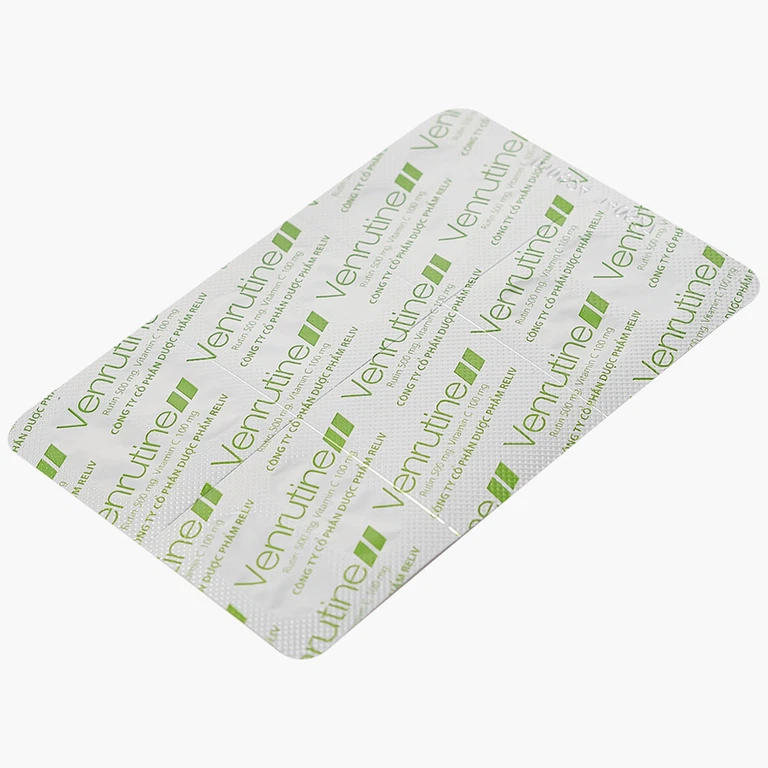 Thuốc Venrutine Reliv điều trị bệnh trĩ, các chứng xuất huyết dưới da, vết bầm máu (3 vỉ x 10 viên)