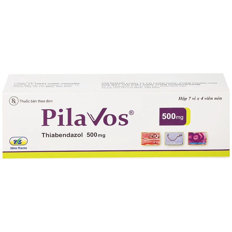 Thuốc Pilavos 500mg Usarichpharm điều trị bệnh giun lươn, ấu trùng giun di chuyển dưới da (7 vỉ x 4 viên)