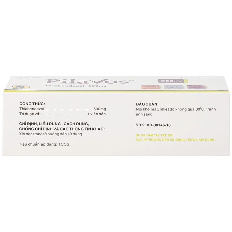 Thuốc Pilavos 500mg Usarichpharm điều trị bệnh giun lươn, ấu trùng giun di chuyển dưới da (7 vỉ x 4 viên)