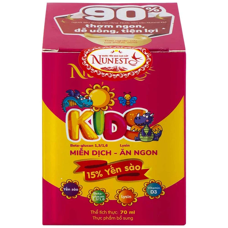 Nước Yến Sào Cao Cấp Nunest Kids bồi bổ cơ thể, tăng cường sức khỏe (4 hũ x 70ml) 