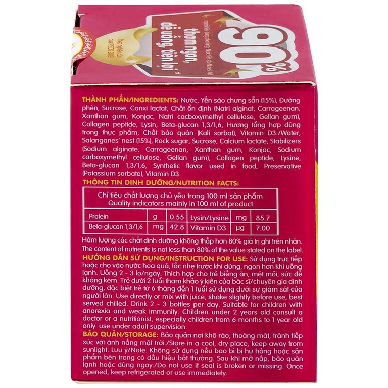 Nước Yến Sào Cao Cấp Nunest Kids bồi bổ cơ thể, tăng cường sức khỏe (4 hũ x 70ml) 