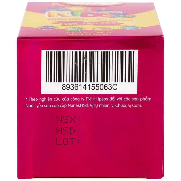Nước Yến Sào Cao Cấp Nunest Kids bồi bổ cơ thể, tăng cường sức khỏe (4 hũ x 70ml) 