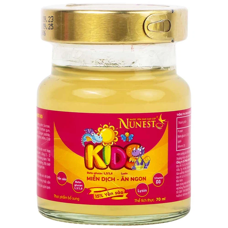 Nước Yến Sào Cao Cấp Nunest Kids bồi bổ cơ thể, tăng cường sức khỏe (4 hũ x 70ml) 