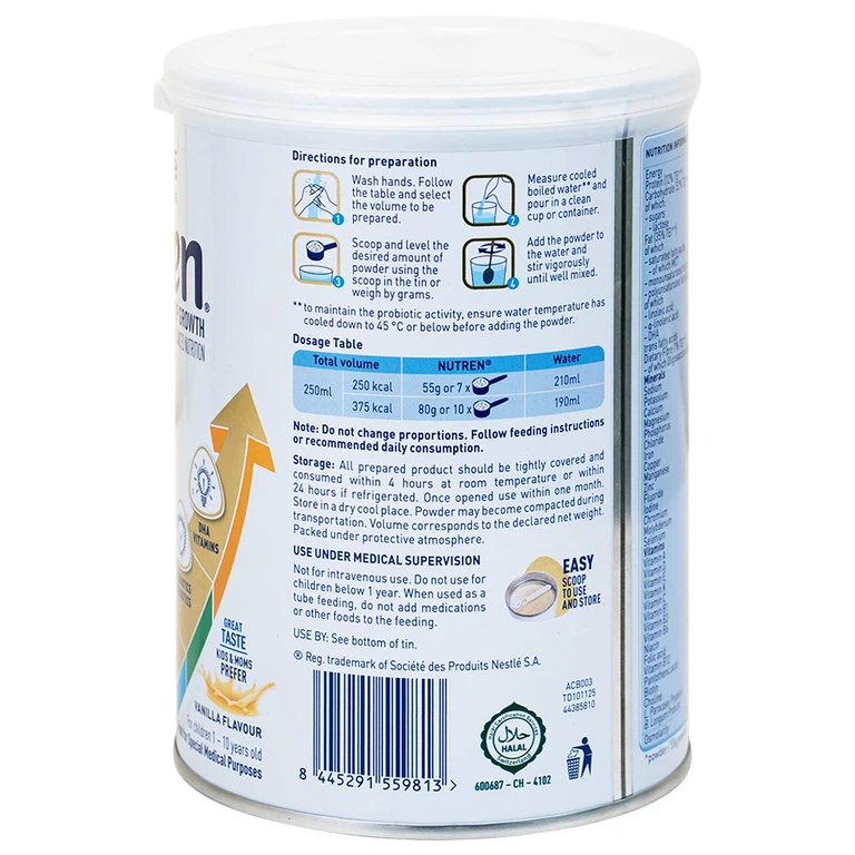 Sữa bột Nutren Junior 400g Nestlé bổ sung hoặc thay thế bữa ăn hàng ngày cho trẻ suy dinh dưỡng