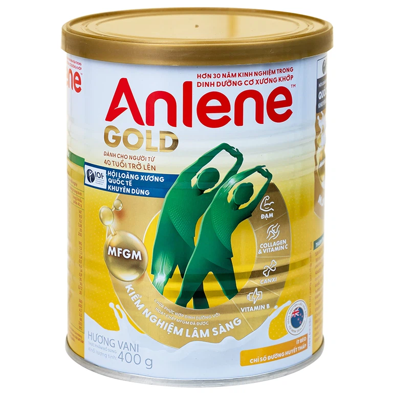 Sữa Anlene Gold 5X hương vani tăng cường sức khỏe cơ-xương-khớp dành cho người trên 40 tuổi (400g)