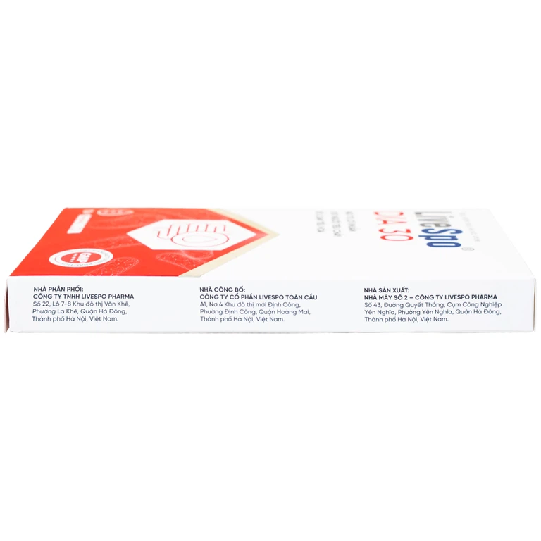 Bào tử lợi khuẩn Livespo DIA 30 hỗ trợ giảm các triệu chứng tiêu chảy cấp tính, rối loạn tiêu hoá (10 ống x 5ml)