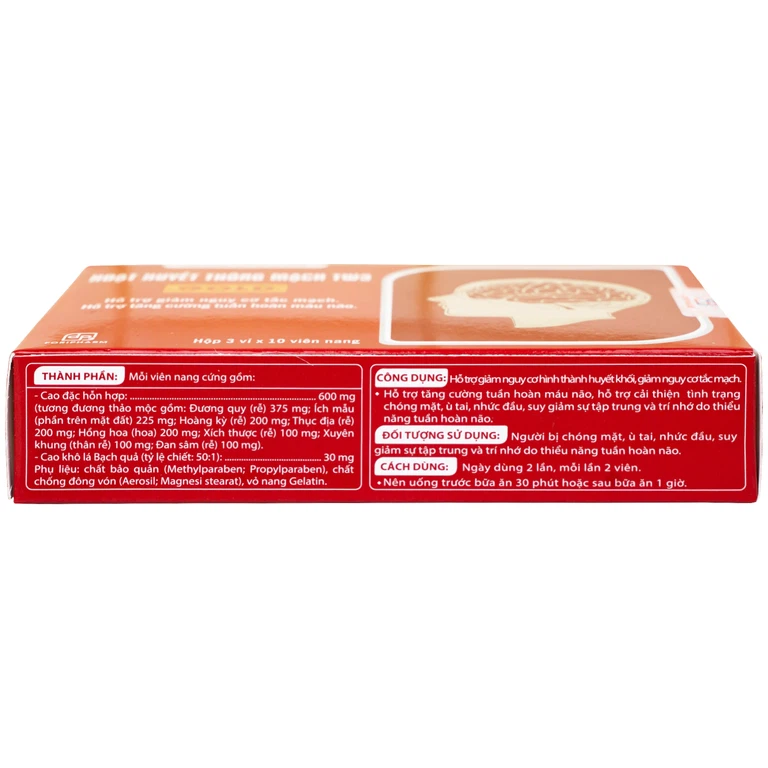Thực phẩm bảo vệ sức khoẻ Hoạt Huyết Thông Mạch Gold TW3 Foripharm hỗ trợ giảm nguy cơ tắt mạch (3 vỉ x 10 viên)