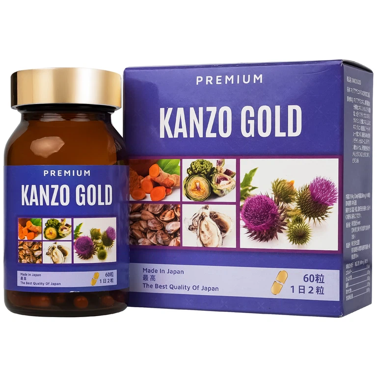Viên uống Kanzo Gold VKENKO hỗ trợ tăng cường chức năng gan, cải thiện tình trạng mẫn ngứa, vàng da (60 viên)