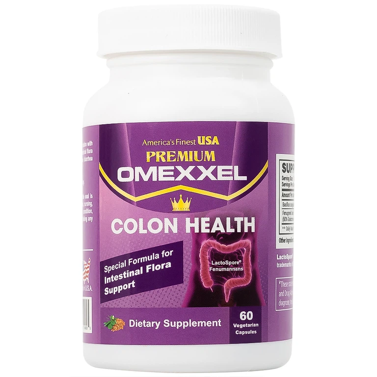 Viên uống Premium Omexxel Colon Health bổ sung lợi khuẩn, hỗ trợ giảm rối loạn tiêu hóa (60 viên)