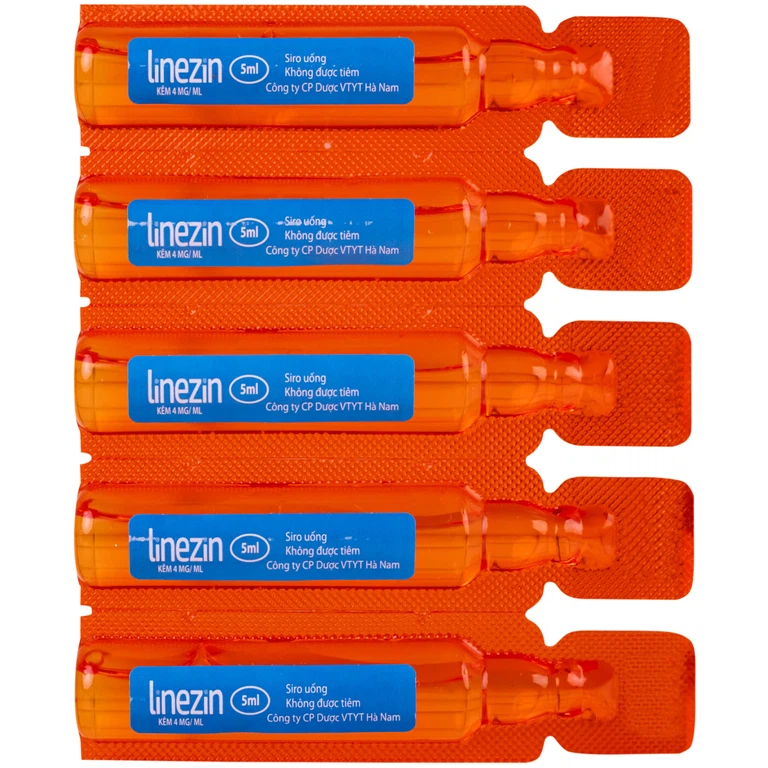 Thuốc Linezin 4mg/ml Hà Nam điều trị tình trạng thiếu kẽm (20 ống x 5ml)