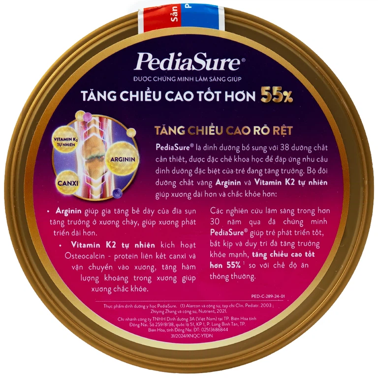 Sữa bột PediaSure 380g Abbott hương vani bổ sung dinh dưỡng cho bé từ 1-10 tuổi