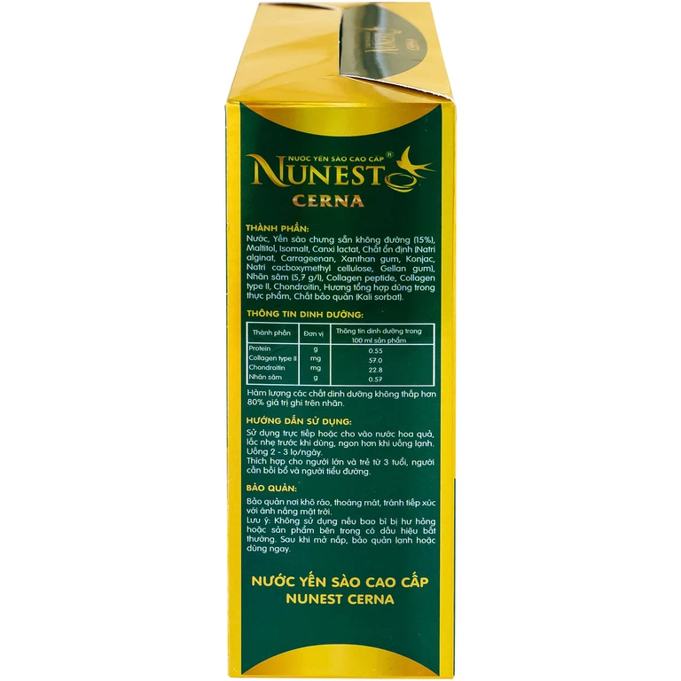 Nước Yến Sào Cao Cấp Nunest Cerna Dành Cho Người Tiểu Đường (6 hũ x 70ml)