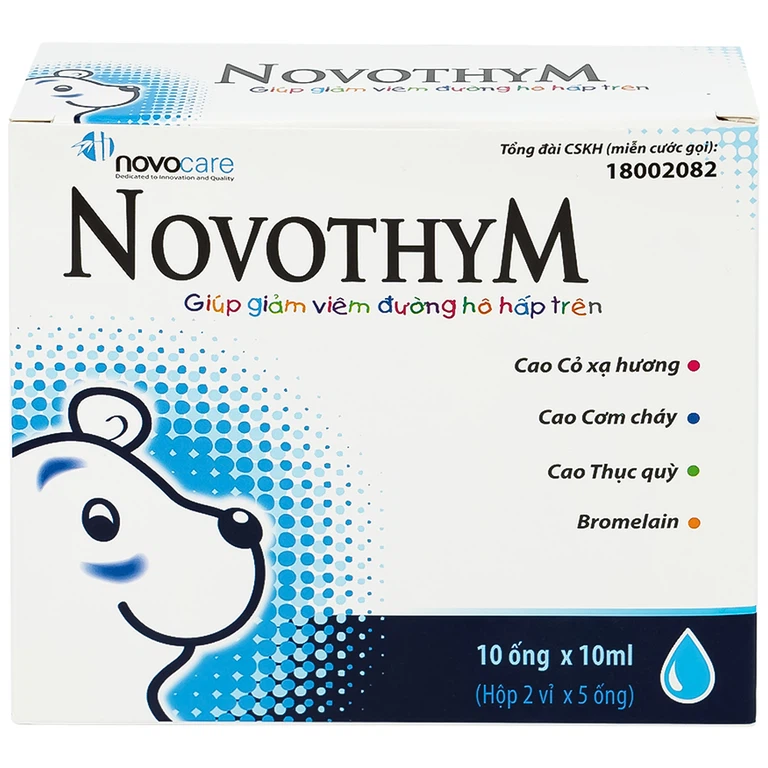 Dung dịch uống Novothym Novocare tăng sức đề kháng, giảm cảm cúm, viêm họng (2 vỉ x 5 ống)