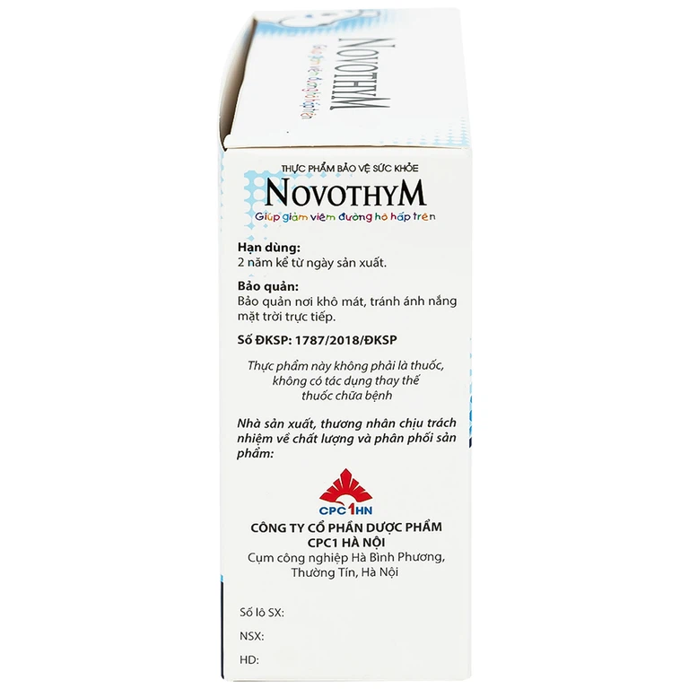 Dung dịch uống Novothym Novocare tăng sức đề kháng, giảm cảm cúm, viêm họng (2 vỉ x 5 ống)