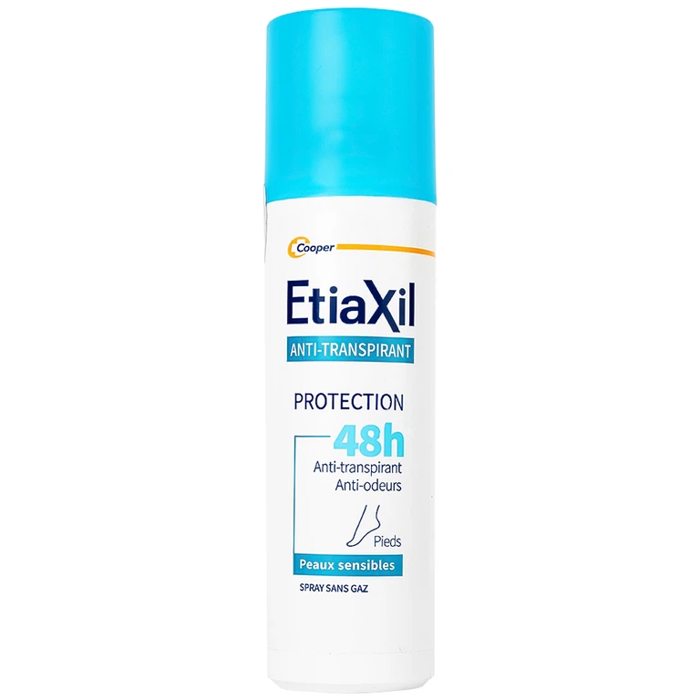 Khử mùi dạng xịt Etiaxil Déodorant Anti - Transpirant Protection 48h Pieds kiểm soát tuyến mồ hôi chân (100ml)