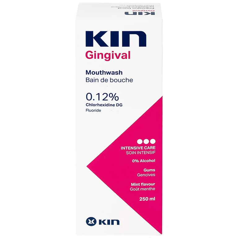 Dung dịch súc miệng Kin Gingival 250ml hỗ trợ chăm sóc nướu, ngăn ngừa các mảng bám trên răng