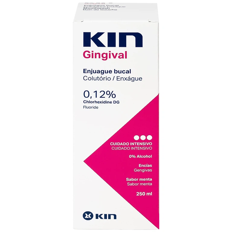 Dung dịch súc miệng Kin Gingival 250ml hỗ trợ chăm sóc nướu, ngăn ngừa các mảng bám trên răng