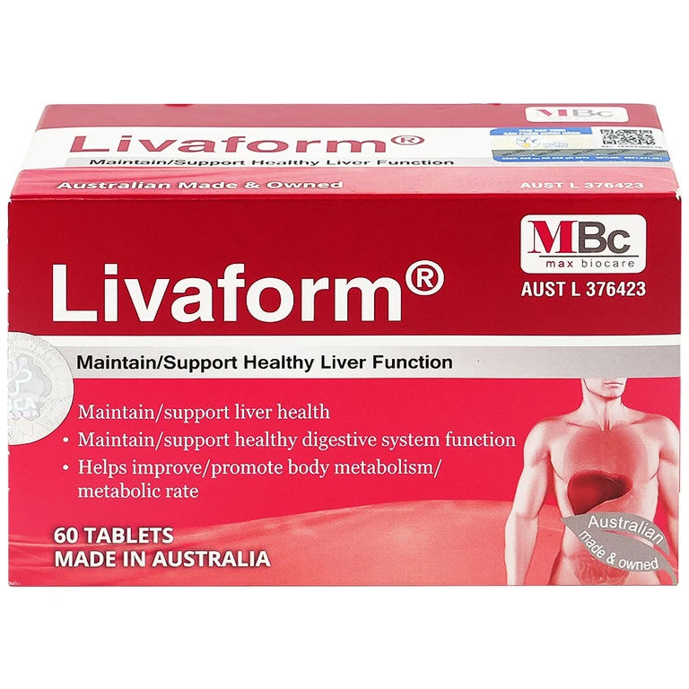 Viên uống Livaform Luca Pharma MPC hỗ trợ giải độc gan, giúp tăng cường chức năng gan (6 vỉ x 10 viên)