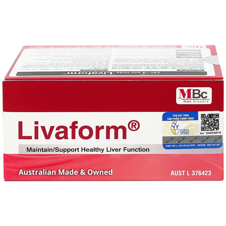 Viên uống Livaform Luca Pharma MPC hỗ trợ giải độc gan, giúp tăng cường chức năng gan (6 vỉ x 10 viên)