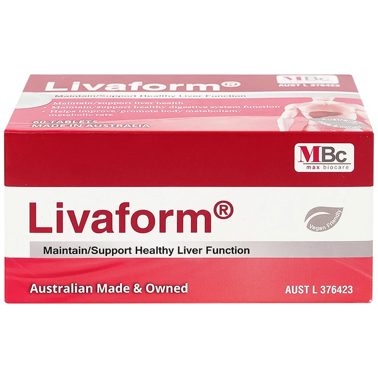 Viên uống Livaform Luca Pharma MPC hỗ trợ giải độc gan, giúp tăng cường chức năng gan (6 vỉ x 10 viên)