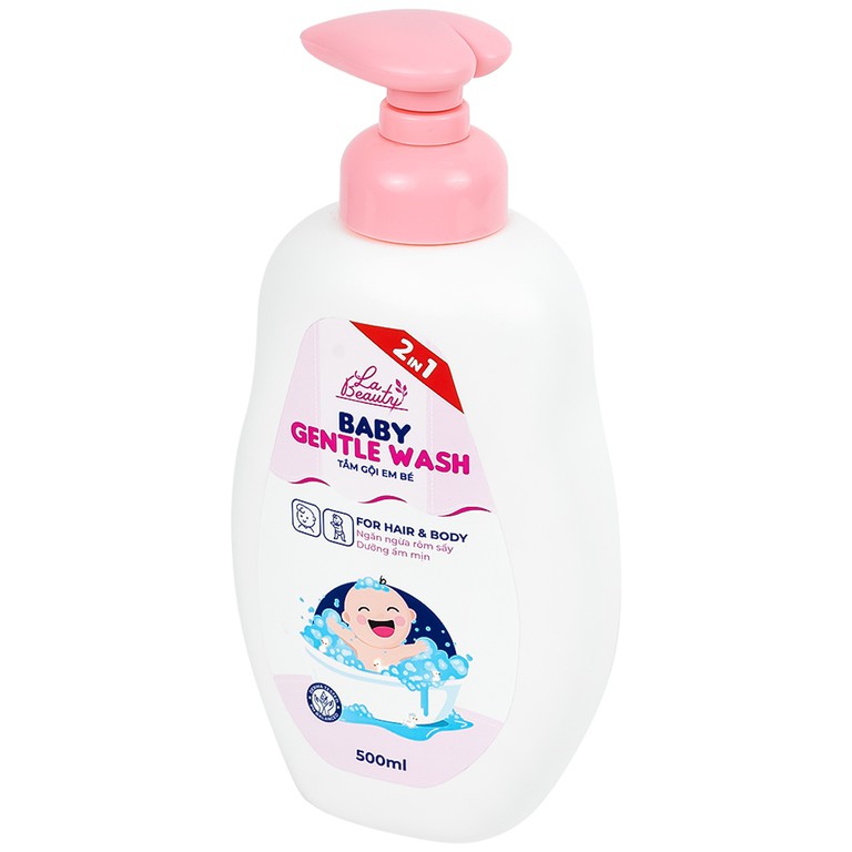 Sữa tắm gội em bé Gentle Wash 500ml La Beauty giảm và ngăn ngừa rôm sảy, hăm da 