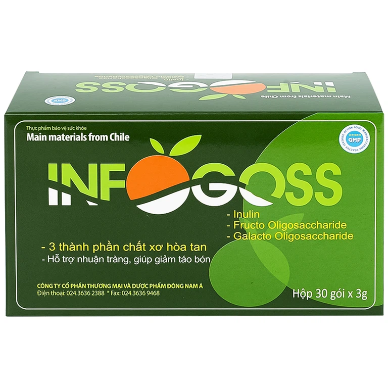 Bột hòa tan Infogos 3g IAP chứa chất xơ hỗ trợ chống táo bón (30 gói)