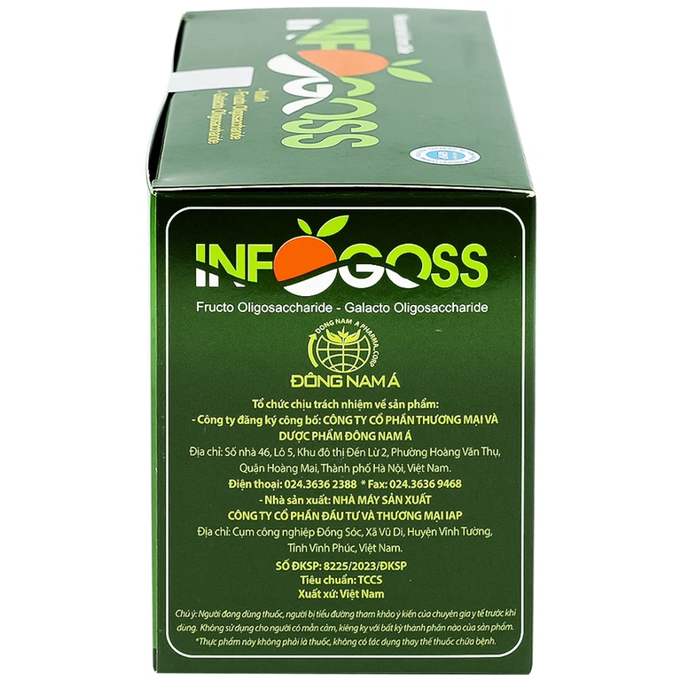 Bột hòa tan Infogos 3g IAP chứa chất xơ hỗ trợ chống táo bón (30 gói)