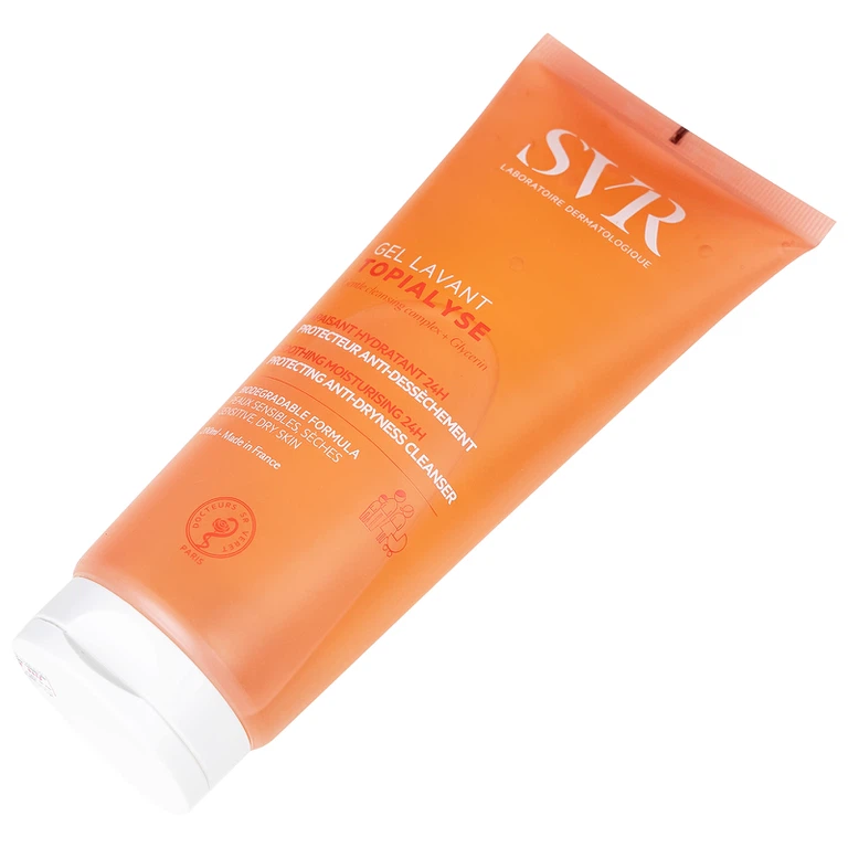 Gel rửa mặt SVR Topialyse Gel Lavant 200ml giúp làm sạch nhẹ nhàng, dưỡng ẩm và làm mềm mịn da