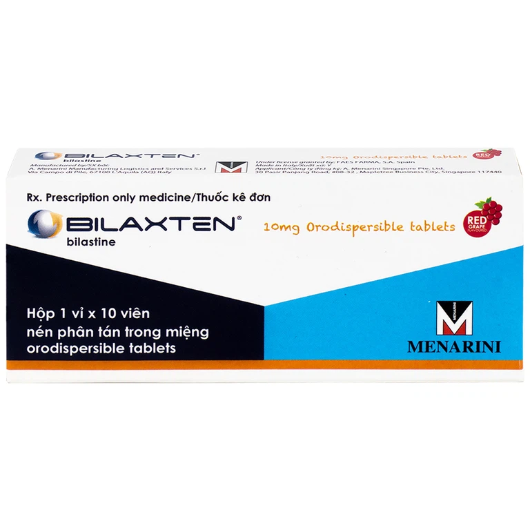 Thuốc Bilaxten 10mg Menarini điều trị viêm mũi dị ứng, mày đay (1 vỉ x 10 viên)
