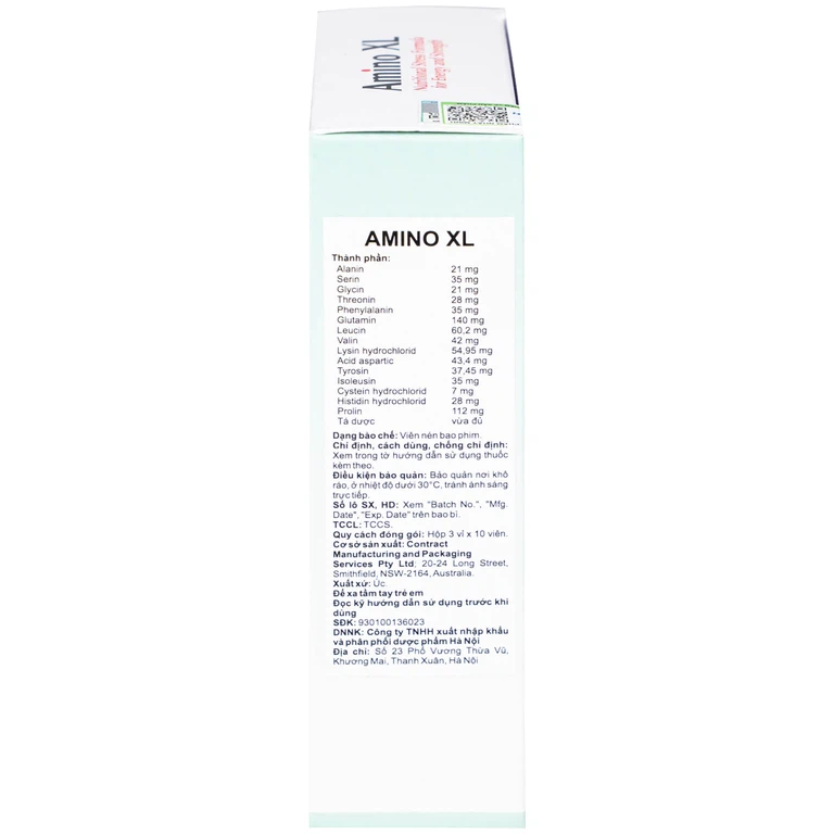 Thuốc Amino XL CMPS hỗ trợ ngăn ngừa thiếu hụt protein, duy trì và cải thiện sức khỏe (3 vỉ x 10 viên)
