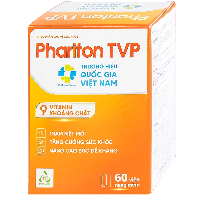 Viên uống Phariton TVPharma hỗ trỡ tăng cường sức khỏe, nâng cao sức đề kháng (12 vỉ x 5 viên)