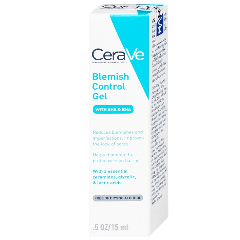 Gel giảm mụn Cerave Blemish Control 15ml giúp giảm mụn và hỗ trợ thu nhỏ lỗ chân lông, cấp ẩm nhẹ