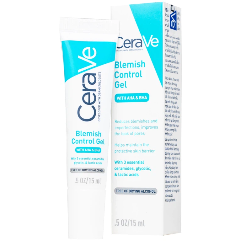 Gel giảm mụn Cerave Blemish Control 15ml giúp giảm mụn và hỗ trợ thu nhỏ lỗ chân lông, cấp ẩm nhẹ