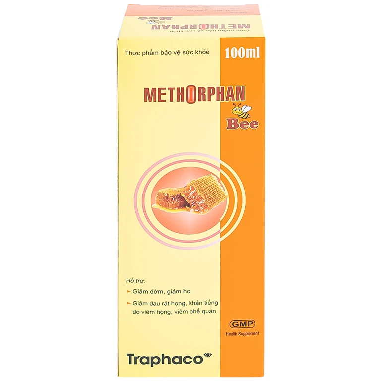 Siro Methorphan Bee Traphaco hỗ trợ giảm ho, giảm đờm, viêm họng (100ml)