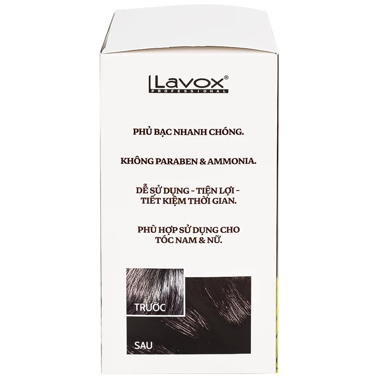 Gội phủ bạc Healthy and lively H4 Lavox màu nâu cà phê (10 gói x 30ml)