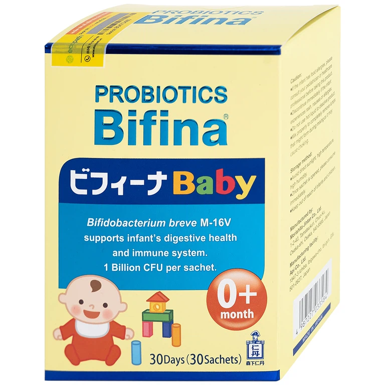 Men vi sinh Probiotics Bifina Baby 1g Bifina bổ sung lợi khuẩn, giúp hệ vi sinh đường ruột khỏe mạnh (30 gói)