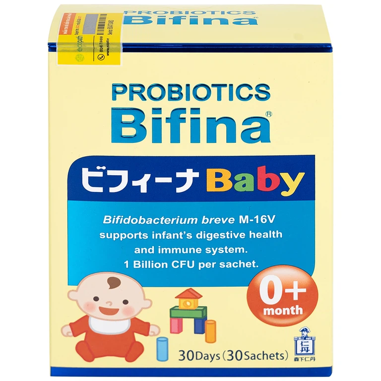 Men vi sinh Probiotics Bifina Baby 1g Bifina bổ sung lợi khuẩn, giúp hệ vi sinh đường ruột khỏe mạnh (30 gói)