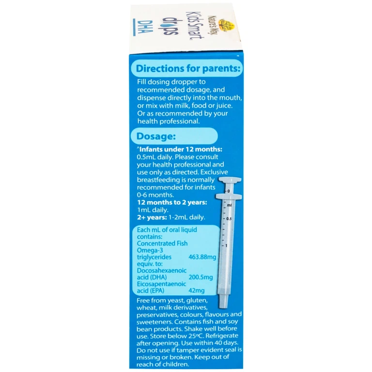 Siro Kids Smart Drops DHA 20ml Nature's Way thúc đẩy sự phát triển của não bộ và hệ thần kinh ở trẻ nhỏ